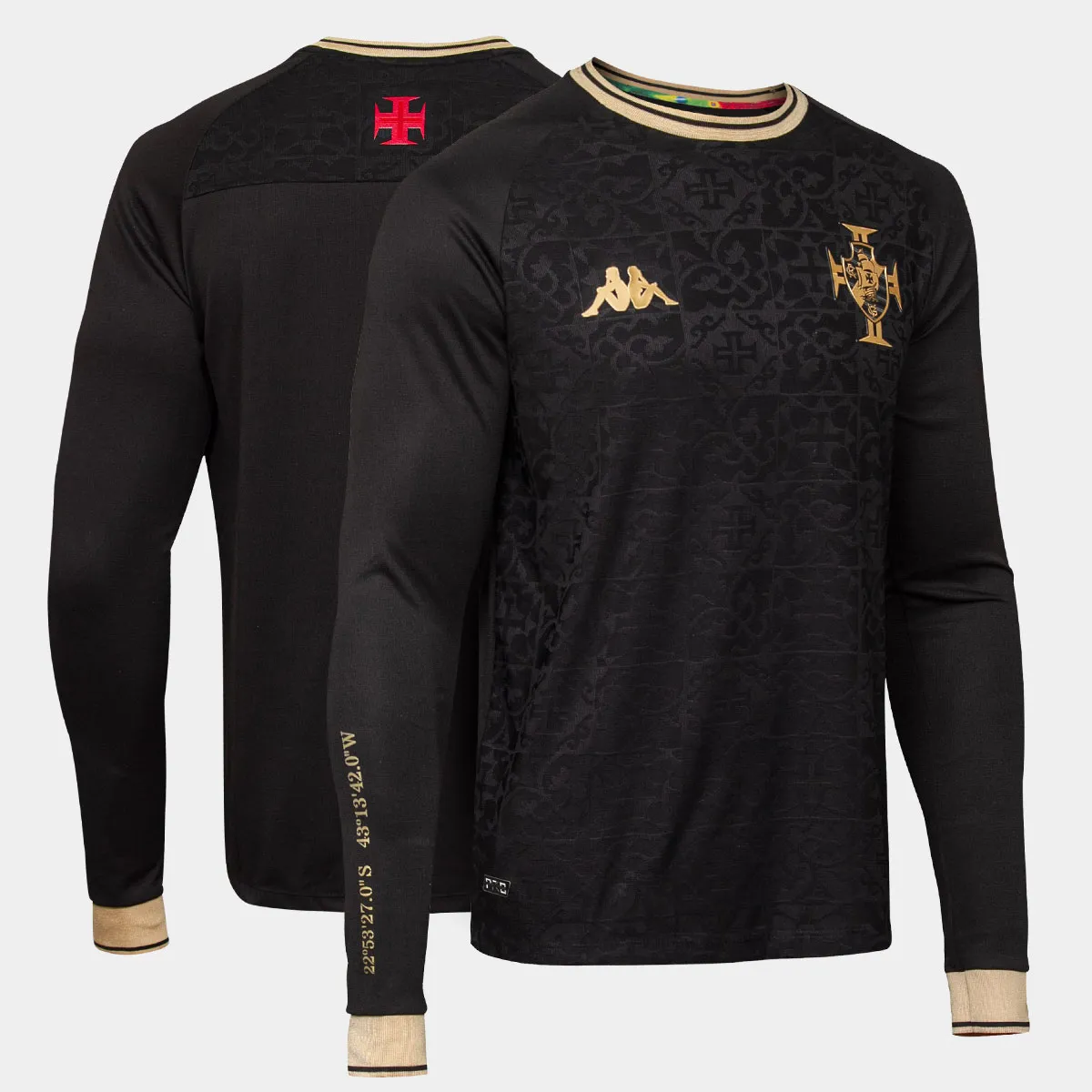 Camisa do Vasco Kappa Third Preta Manga Longa 22/23 - Imagem 3